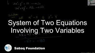 System of Two Equations Involving Two Variables