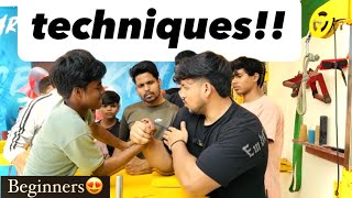 ARM WRESTLING ￼TECHNIQUES FOR Beginners 😍💪 || TIPS & TRICKS || by SACHIN GOYAL
