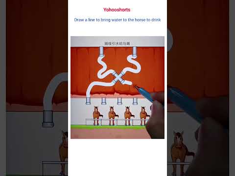 draw a line to bring water to the horse to drink 🔥 #viral #shorts #trending