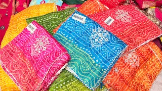 प्योर जयूपुरी हैंड-वर्क की साड़ीया✅| फैक्ट्री रेट पर🛑| Surat wholesale saree market| bandhej factory