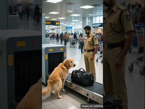 The dog at the airport saved the lives of millions of people 😭 #ai #dog #rescue #aigoldenretriever