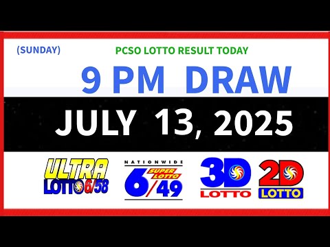 Lotto Result Today 9pm Draw July 13, 2025 Pcso #lotto