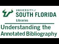 Annotated Bibliographies and Research Skills