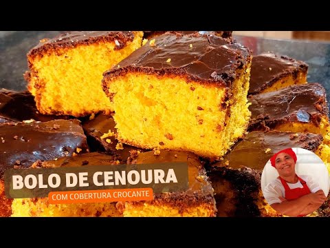 BOLO DE CENOURA COM COBERTURA  CROCANTE DE CHOCOLATE