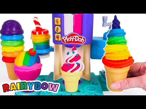 Creating Rainbow Treats with a Play Doh Ice Cream Machine