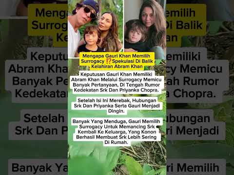 Alasan Gauri Khan melakukan Jasa ibu pengganti untuk lahirkan Abram Khan #bollywood #gaurikhan