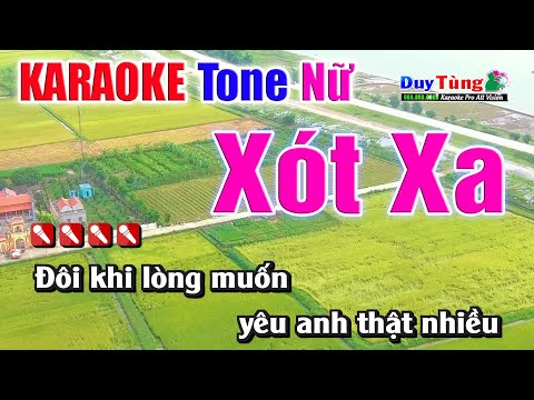 Xót Xa || Karaoke –  Tone Nữ || Nhạc Sống Duy Tùng