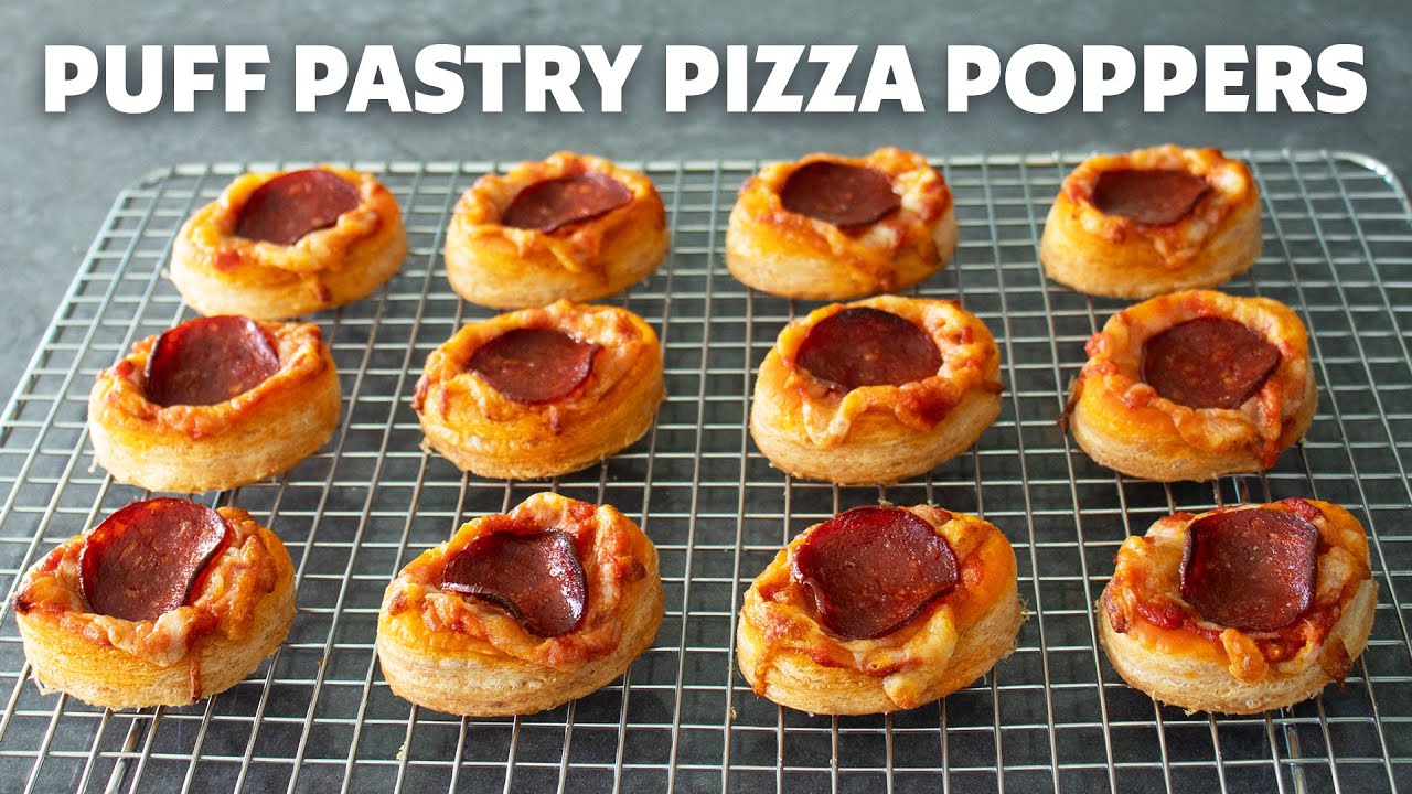 Puff Pastry Pizza Poppers - Crispy One-Bite Party Pizza - Food Wishes