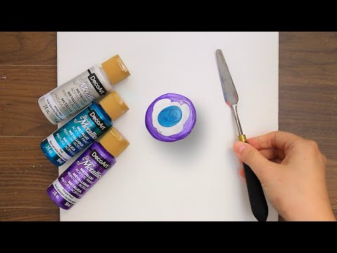 Cat on the Roof Painting with Metallic Acrylics-Acrylic Painting Step by Step #490-Satisfying ASMR - Serena Art
