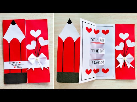 Teacher's day special greeting card handmade // DIY Teacher's day pop-up card ideas