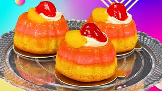 Flan de Fresa con Vainilla 🍓 | Mini PASTELES Fáciles y RÁPIDOS para MESA de POSTRES