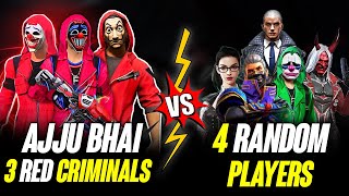 AJJUBHAI RED CRIMINAL SQUAD VS RANDOM PRO PLAYERS OP GAMEPLAY - FREE FIRE HIGHLIGHTS