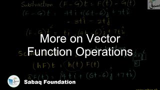 More on Vector Function Operations