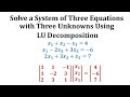 LU Decomposition and Back Substitution