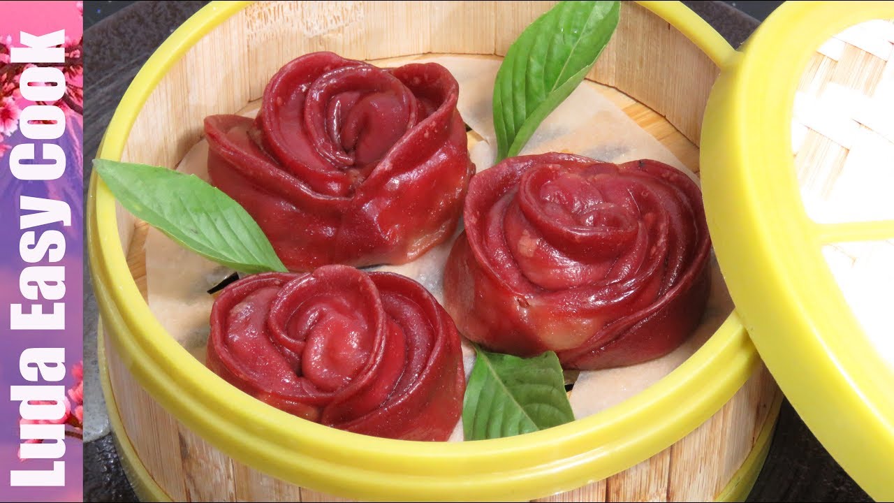 КИТАЙСКИЕ ПЕЛЬМЕНИ РОЗОЧКИ Цветные Пельмени на ПАРУ Вкусно и Красиво Rose Dumplings Chinese