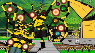 踏切アニメ へんしんするふみきりカンカンVarious Railroad Crossing and train 　railway level crossover  カブトムシ　クワガタ　ドクターイエロ