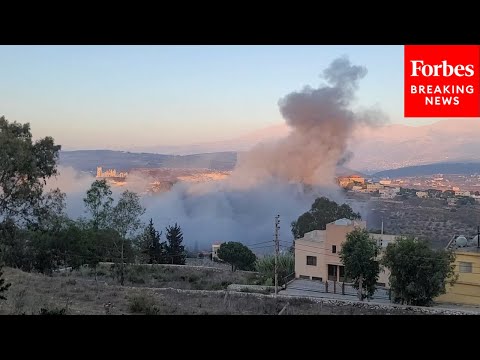 YouTube video thumbnail: Smoke Rises After New Wave Of Israeli Airstrikes Hit Southern Lebanon
