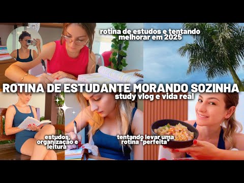 study vlog + rotina 👩🏼‍🎓 estudante que mora sozinha: 2 dias de estudos, leitura e vida saudável 🍵✨