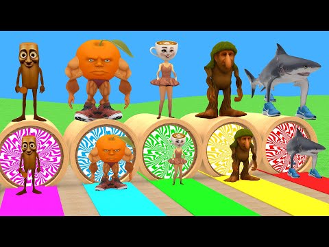 Long Slide Game With Cow Elephant Gorilla Hippopotamus Tiger 3d Animal Game Funny 3d Animals