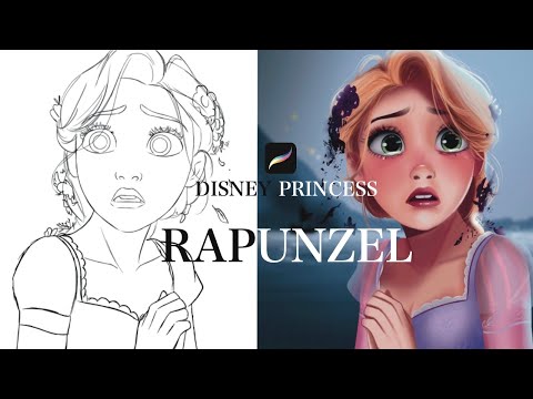 Drawing Rapunzel with her HEART BROKEN 😭💔