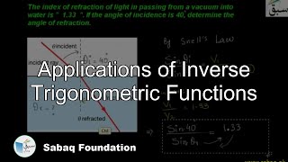 Applications of Inverse Trigonometric Functions