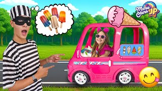 Maria Clara e JP em: Quem pegou o sorvete do carrinho?