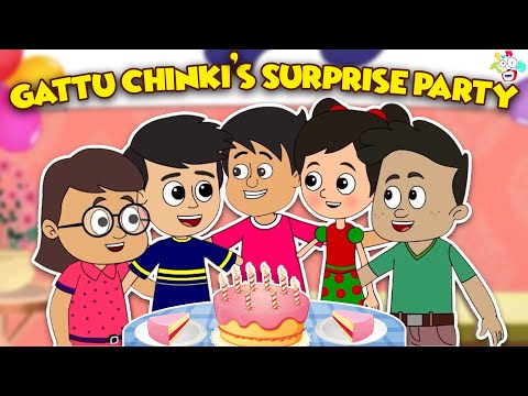 Gattu Chinki’s Surprise Party || Animated Stories | English Cartoon | Moral Stories | PunToon Kids