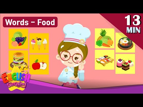 Theme "Food" (Fruits & Vegetables, World food, Dessert) - Kids vocabulary - Words Theme collection