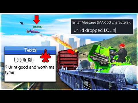 Flak Cannon TRAIN Trolling The WORST KD Griefer on GTA Online!