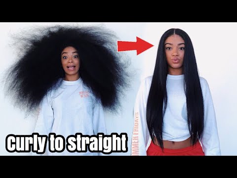 Curly to Straight Hair - NO Frizz (NEW 2018) | jasmeannnn