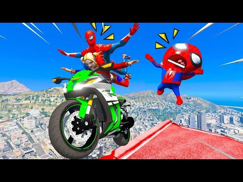 ARLEQUINA FEZ MANOBRAS DE MOTO COM O BEBE HOMEM ARANHA no GTA 5