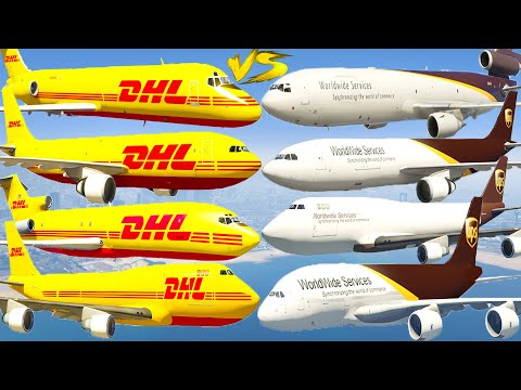 GTA V: Every DHL Airplanes VS Every UPS Airplanes Best Extreme Longer Crash and Fail Compilation