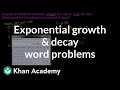 Exponential Growth and Decay Word Problems Mastery