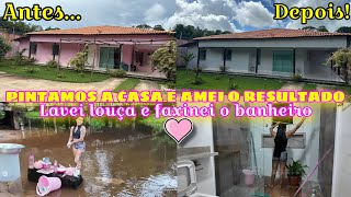 MUDAMOS A COR DA CASA e AMEI|| FUI LAVAR LOUÇA NO RIO|| FAXINA PESADA NO BANHEIRO ESTAVA PRECISANDO💕