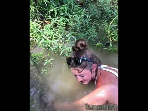 CATFISH NOODLING: Girl Catches Huge Catfish With Her. 