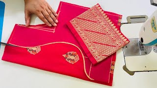 Paithani Saree Blouse Design Cutting & stitching Blouse Back Neck Design | Silk Saree Blouse Design