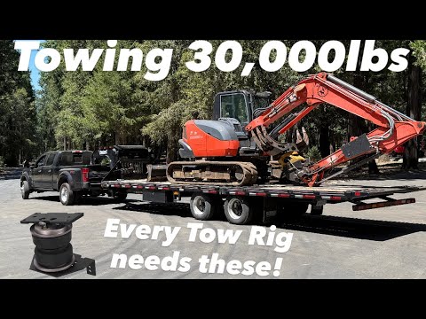 F-450 REAR AIR BAG Tow test! Do these actually help?