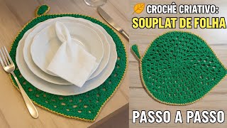 🌿 Crochê Criativo: Souplat de Folha Passo a Passo (Fácil e Elegante!)