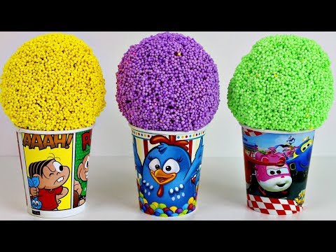 Play Foam Ice Cream Surprise Toys Mônica Toy Galinha Pintadinha Super Wings Learn Colors KidsToy