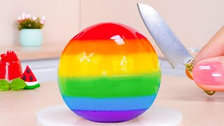 Sweet Mini Rainbow Jelly 🌈🍉 ミニチュアレインボーゼリー作り  満足できるミニレインボーゼリー