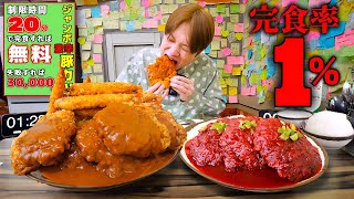 【大食い】前代未聞です…。本場韓国のジャンボとんかつ＆自己責任”激辛とんかつ”のダブルチャレンジ‼️制限時間40分で完食すれば無料！！【大胃王】【온정 생 돈까스 전문점】