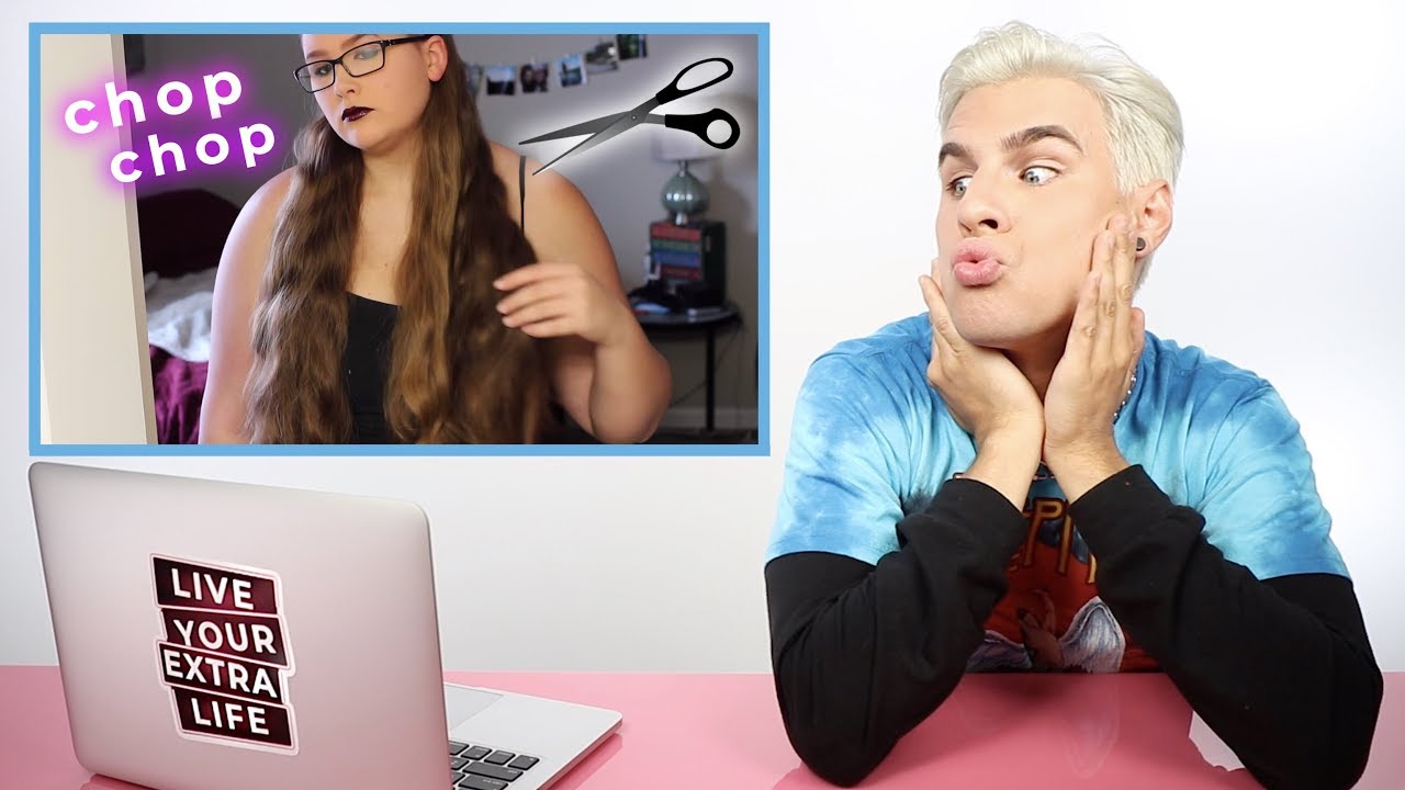Hairdresser reacts to life changing haircuts (long to pixie)