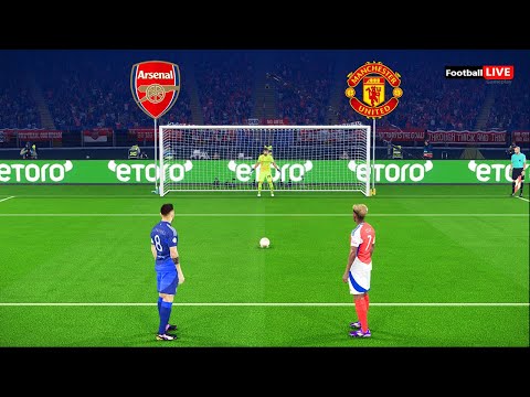 Arsenal vs Manchester United - Penalty Shootout 2025 | Saka vs Bruno | eFootball PES Gameplay