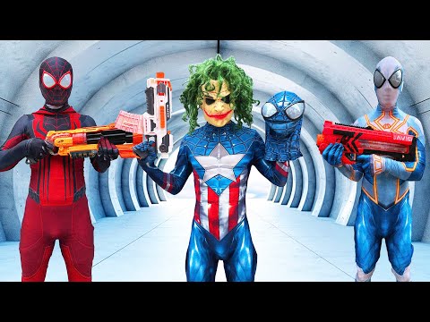 TEAM SPIDER-MAN vs BAD GUY TEAM || Who Is THE REAL BLUE SUPERHERO ...?? ( Funny , Action... )