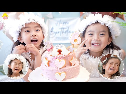 【姉妹ケンカ多発】何もスムーズにいかない6歳誕生日パーティ&ギミックケーキ作り🎂