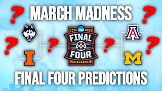 March Madness Final Four Predictions 2026 | Arizona vs. Michigan, UConn vs. Illinois