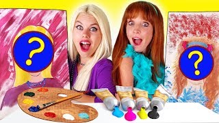Friends Try Painting Ourselves Challenge!!