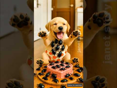 Cute dog ate the Beatles along with the cake 😭 #ai #baby #dog