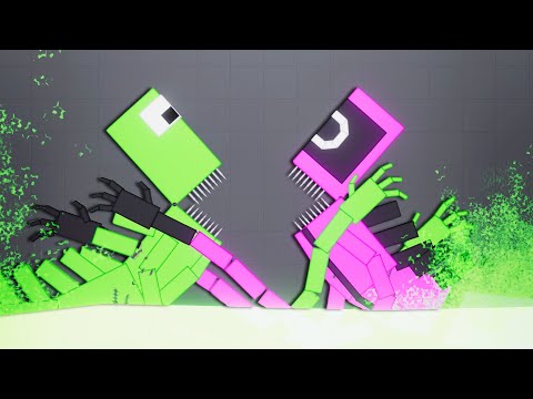 Pink Officer Mutant vs Green Mutant in Squid Game Acid Sea