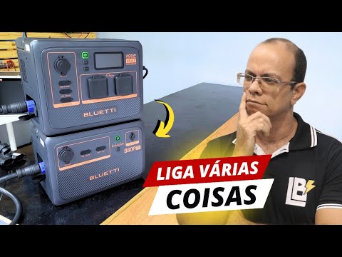 Como ligar Bluetti AC60P + Bateria B80P e Configurar frequência, Modo Power Lifting + Teste de fogo